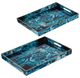 A & B Home 2-Piece Black/Blue Abstract Rectangular Tray Set-0