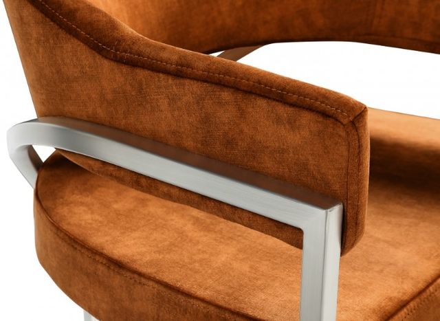 Meridian Furniture Madelyn Cognac/Chrome Velvet Dining Chair-3
