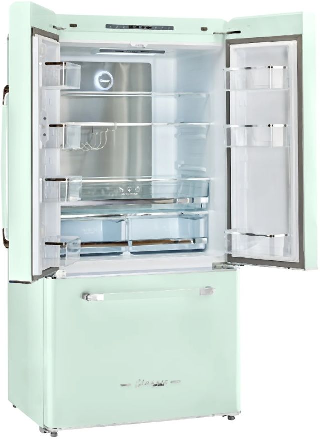 Unique® Appliances Unique 36 in. 21.4 Cu. Ft. Summer Mint Green Counter Depth French Door Refrigerator-1