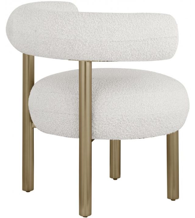 Meridian Furniture Bordeaux Cream/Brushed Brass Boucle Fabric Accent Chair-3