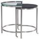 Bassett Mirror Hensley Black/Glass Top Nesting Table with Satin Nickel Base-1