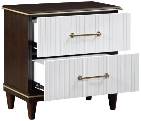 Homelegance® Niles Cherry/White Nightstand-3