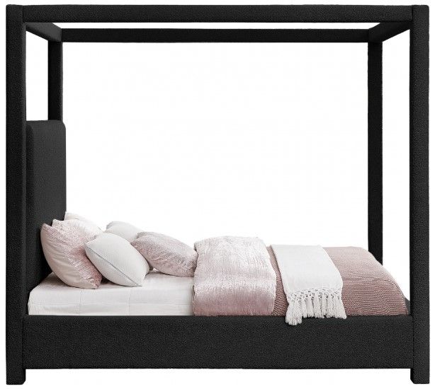 Meridian Furniture Eden Black King Upholstered Canopy Bed-2