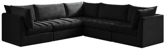 Meridian Furniture Jacob 5-Piece Black Velvet Modular Sectional Set-0