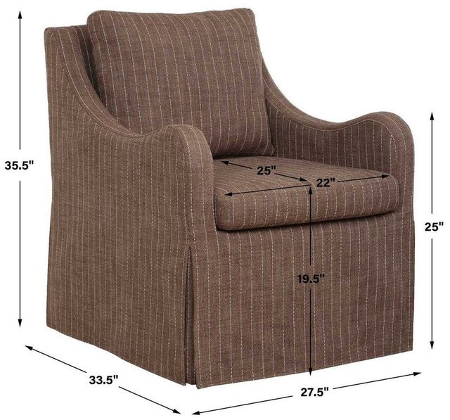 Uttermost® Luisa Pinstripe Swivel Chair-3