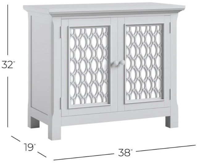 Jofran Inc. Isabella Champagne 38" Mirrored Accent Cabinet-2