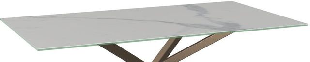 Amisco Customizable Asterisk Porcelain Rectangular Table with Starburst Stand-1