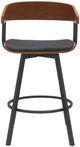 Armen Living Athena Black/Walnut Swivel Counter Stool-1