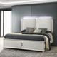 ACME Furniture Laveda Light Gray/Pearl White Eastern King Upholstered Panel Bed-1