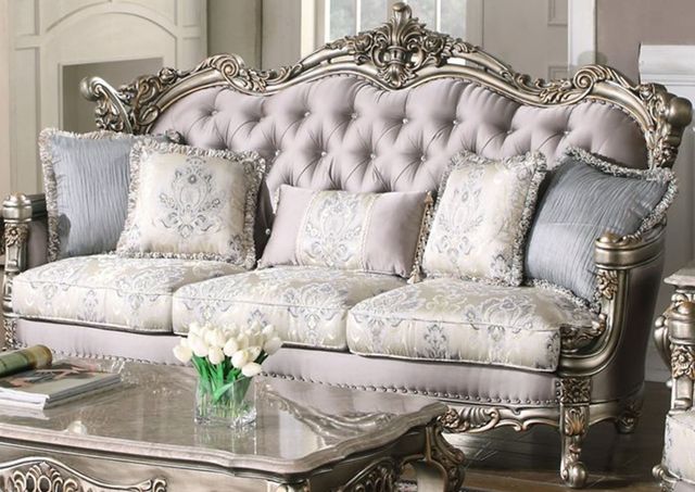 New Classic® Home Furnishings Ophelia Gold Sofa and Loveseat Set-1