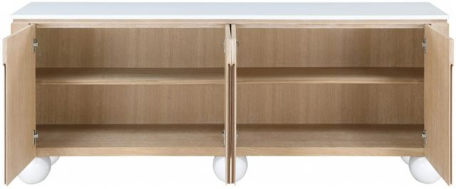 Meridian Furniture Cardiff White/Natural Sideboard-2