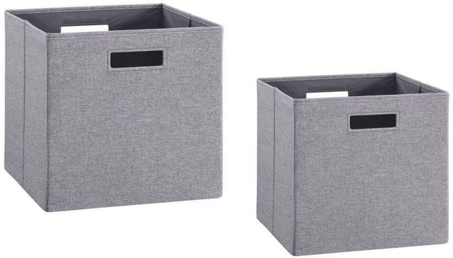 Linon Galli Set of Two Gray Storage Bin -0
