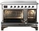 Ilve® Majestic III 48" White Pro Style Induction Range with Solid Door and Burnished Trim-1