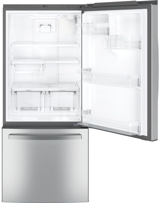 GE® 30 in. 21.0 Cu. Ft. Fingerprint Resistant Stainless Steel Bottom Freezer Refrigerator-2