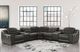 Signature Design by Ashley® Center Line 7-Piece Dark Gray L-Shape Power Reclining Sectional-4