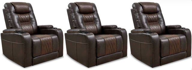 Signature Design by Ashley® Composer 3-Piece Brown Power Theater Seating Set-0