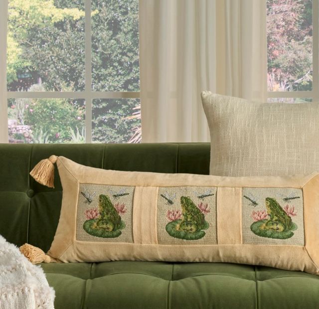 Nourison Home™ Mina Victory Vintage Pillow Seafoam 12"x28" Throw Pillow-3