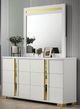 Furniture of America® Lillestrom 4-Piece White/Gold Queen Bedroom Set-4