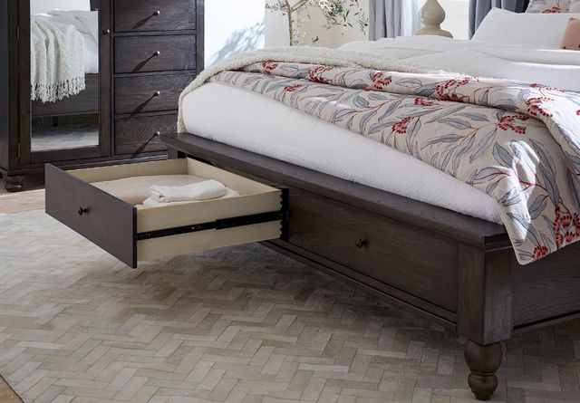 aspenhome® Cambridge Cracked Pepper California King Panel Storage Bed-1