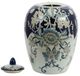 A & B Home Bryn Blue/Gold Lidded Jar-2