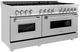 ZLINE 60" Satin Stainless Steel Pro Style Dual Fuel Range-2