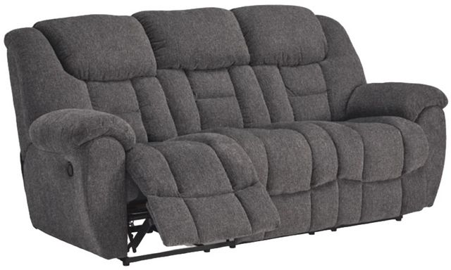 Signature Design by Ashley® Foreside Charcoal Manual Reclining Sofa-4