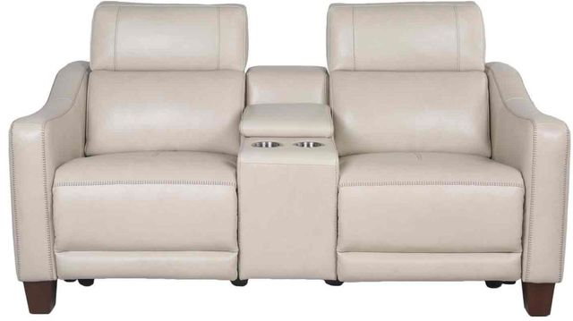 Steve Silver Co. Giorno Ivory Dual Power Reclining Loveseat with Console-0