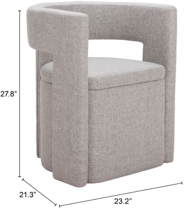 Zuo® Modern Papua Gray Dining Arm Chair-1