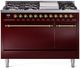 Ilve® Nostalgie II Series 48" Burgundy Pro Style Dual Fuel Range-0