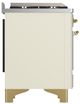 Ilve® Majestic III 48" Antique White Pro Style Dual Fuel Natural Gas Range with Solid Door and Brass Trim-4