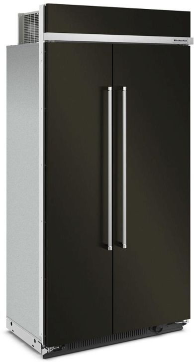 KitchenAid® 42 in. 25.5 Cu. Ft. PrintShield™ Finish Black Stainless Steel Built In Counter Depth Side-by-Side Refrigerator-1