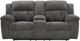 Signature Design by Ashley® Frohn Graphite Reclining Loveseat with Console-1