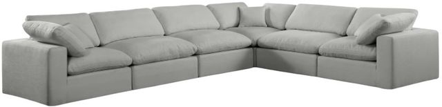 Meridian Furniture Comfy 6-Piece Gray Sectional -0