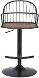 Armen Living Edward Walnut Glazed Adjustable Bar Stool-1
