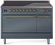 Ilve® Nostalgie II Series 48" Blue Grey Pro Style Induction Range-0