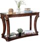 Furniture of America® Walworth Dark Oak Glass Top Sofa Table-0