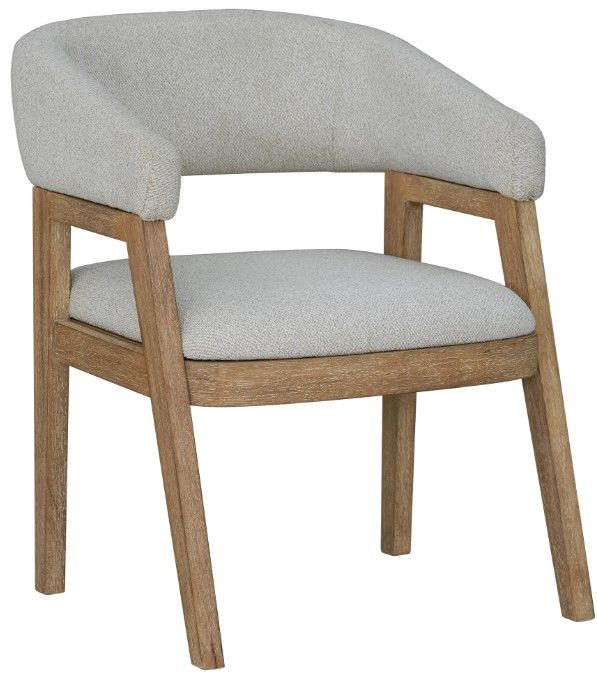 Parker House® Escape 2-Piece Glazed Natural Oak/Mirage Mist Barrel Dining Arm Chair Set-0