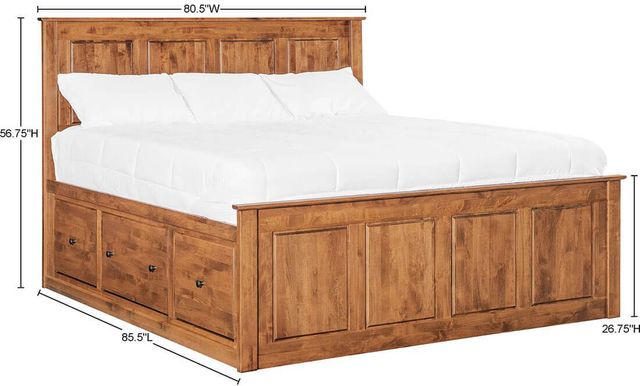 Archbold Furniture Customizable Shaker King Chest Panel Storage Bed-2