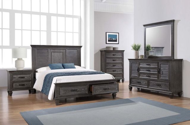 Coaster® Franco Weathered Sage Queen Platform Storage Bed-1