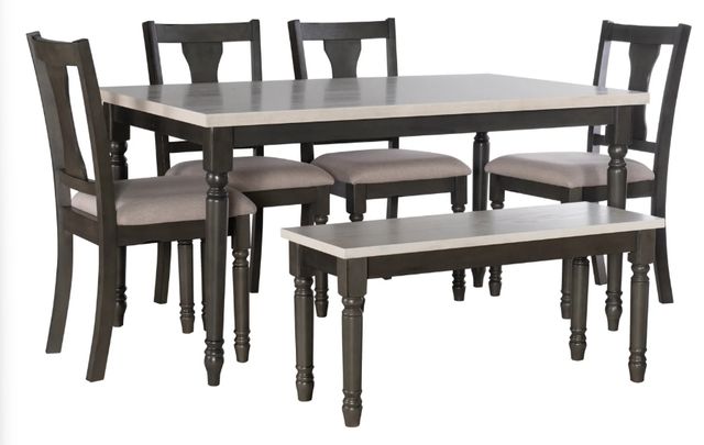 Powell® Willow 6-Piece Gray Dining Set-0