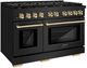 ZLINE Autograph Edition Paramount 48" Black Stainless Steel Pro Style Dual Fuel Range with Polished Gold Accents-2