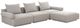 Moe's Home Collection Rosello Lounge 4-Piece Light Grey L-Shaped Modular Sectional and Ottoman-0