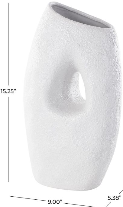 Deco Marche White Abstract Textured Vase-2