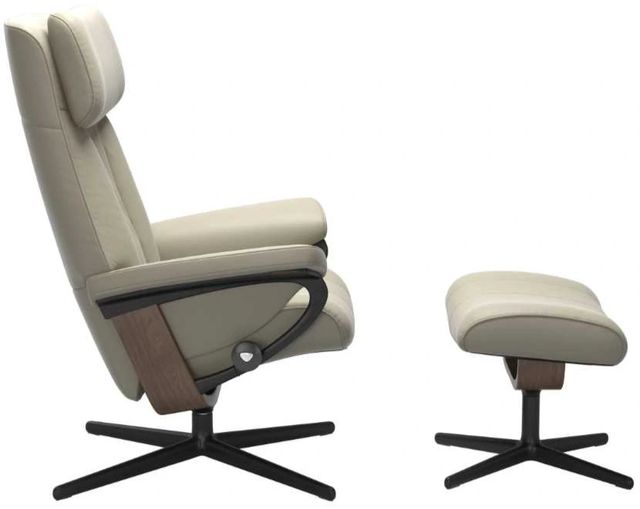 Stressless® by Ekornes® Customizable Paul Medium Cross Base Manual Recliner with Ottoman-2