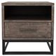 Jofran Inc. East Hampton Distressed Gray End Table with Black Base-1