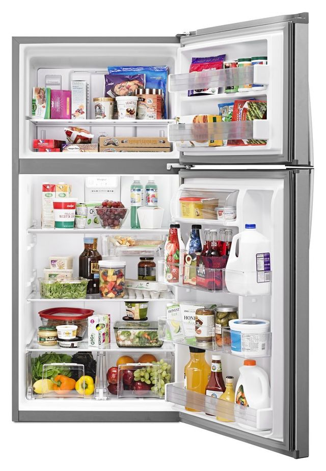 Whirlpool® 30 in. 19.2 Cu. Ft. Monochromatic Stainless Steel Top Freezer Refrigerator-3