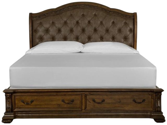 Magnussen Home® Durango Willadeene Brown California King Upholstered Storage Sleigh Bed-1