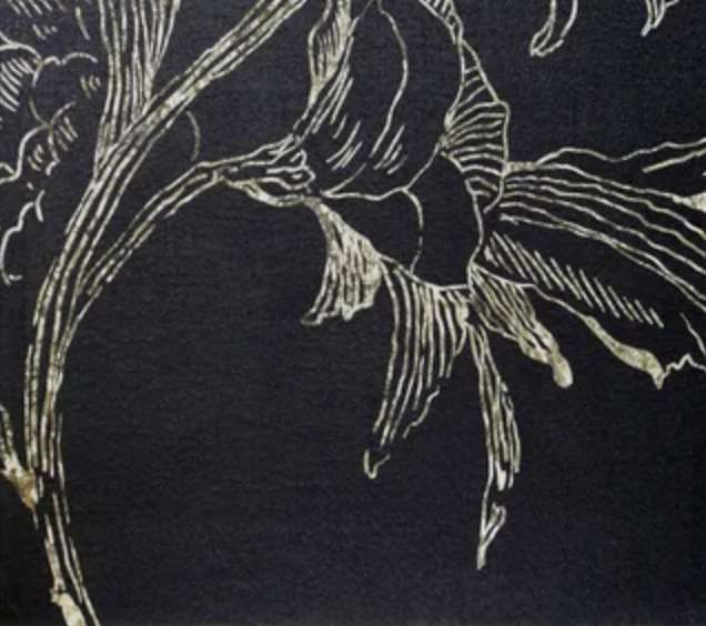 Stylecraft Golden Flower Folklore I Black/Silver Wall Art -2