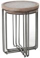 StyleCraft Ryder 2-Piece Beige Nested Round Table Set with Stainless Steel Base-1