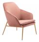 Zuo® Debonair Pink and Gold Arm Chair-0